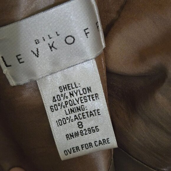 Bill Levkoff Deep Champagne Taffeta Old Hollywood Glam Gown Size 8 - Picture 8 of 8